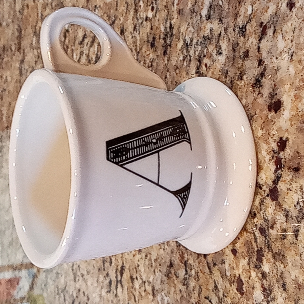 Anthropologie Letter A Initial Barber Shave Style Mug Cup Coffee Tea
